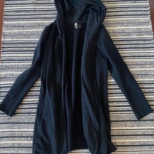 Black Hoodie Cardigan